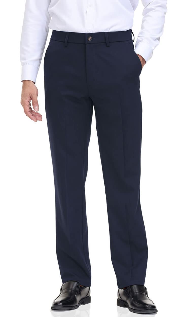 Classic Fit Flat Front Dress Pants – Flex Waist