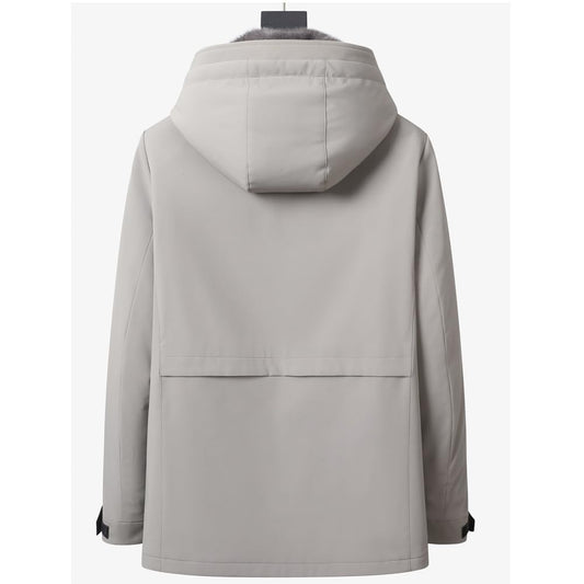 Light Khaki Parka – Detachable Mink Liner, Fur Hood