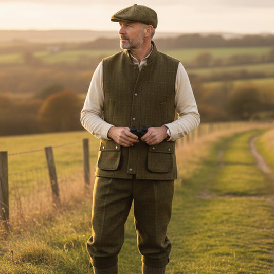 Game Tweed Gilet – Dark Green