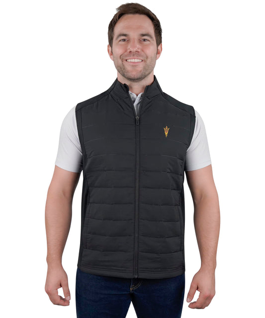 Ninja Quilted Vest – Woven Front, Stretch Back, Full-Zip