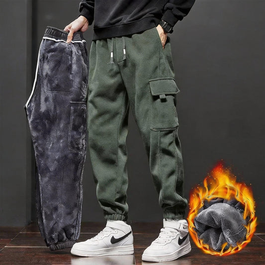 Thickened Winter Cargo Joggers – Loose Fit