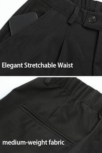 Wide Leg Pleated Dress Pants – Loose Fit