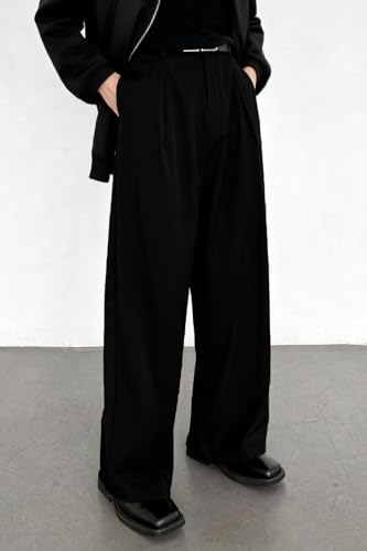 Wide Leg Pleated Dress Pants – Loose Fit