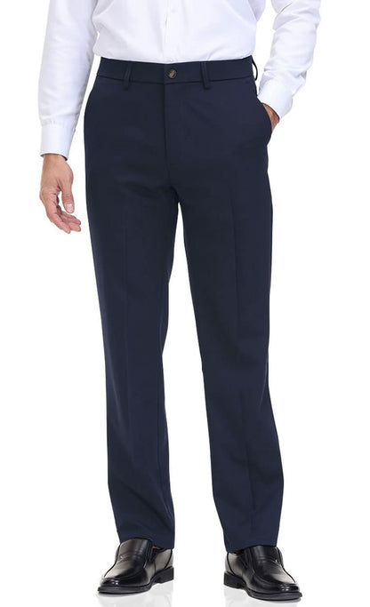 Classic Fit Flat Front Dress Pants – Flex Waist