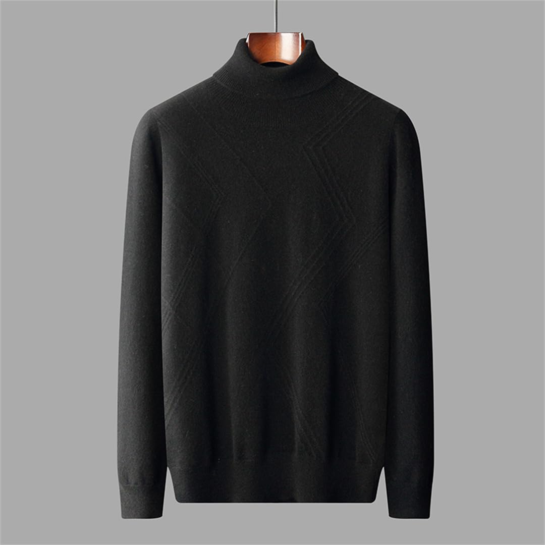 100% Cashmere High Collar Sweater – Solid Color