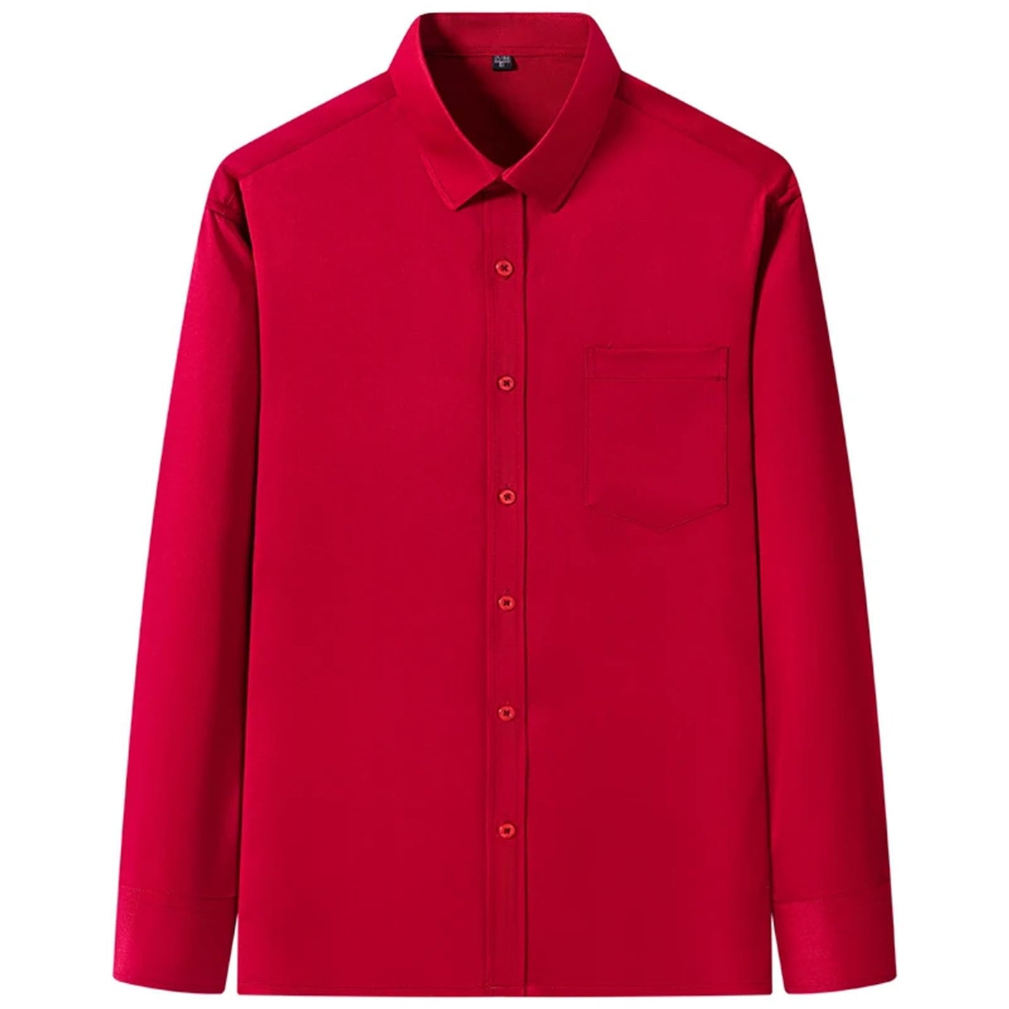 Stretch Long-Sleeve Shirt – Square Collar, Business Casual