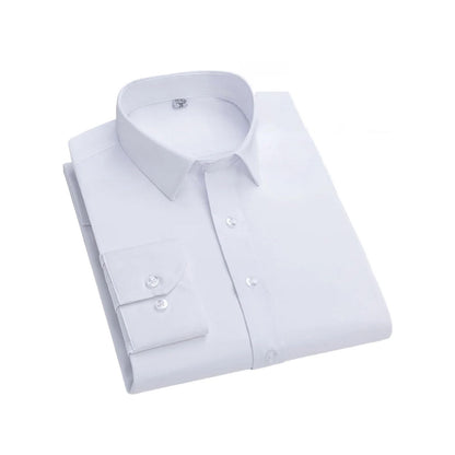 Stretch Long-Sleeve Shirt – Square Collar, Business Casual