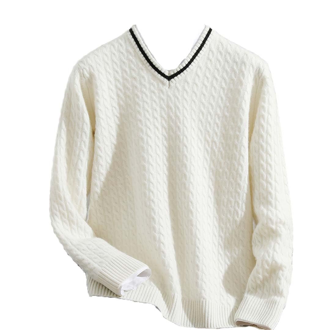 100% Cashmere V-Neck Pullover – Breathable Knit