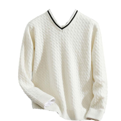 100% Cashmere V-Neck Pullover – Breathable Knit