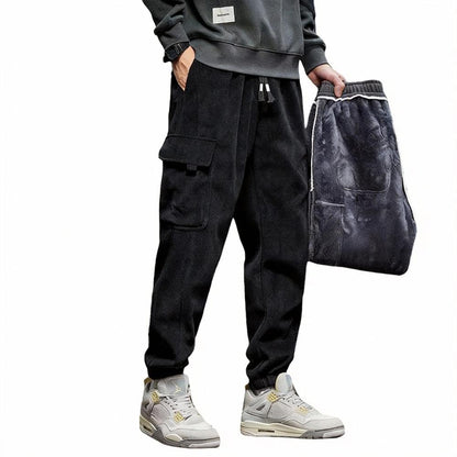 Thickened Winter Cargo Joggers – Loose Fit