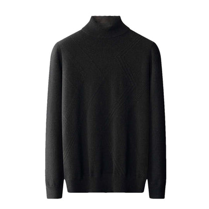 100% Cashmere High Collar Sweater – Solid Color