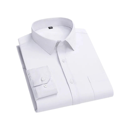 Stretch Long-Sleeve Shirt – Square Collar, Business Casual