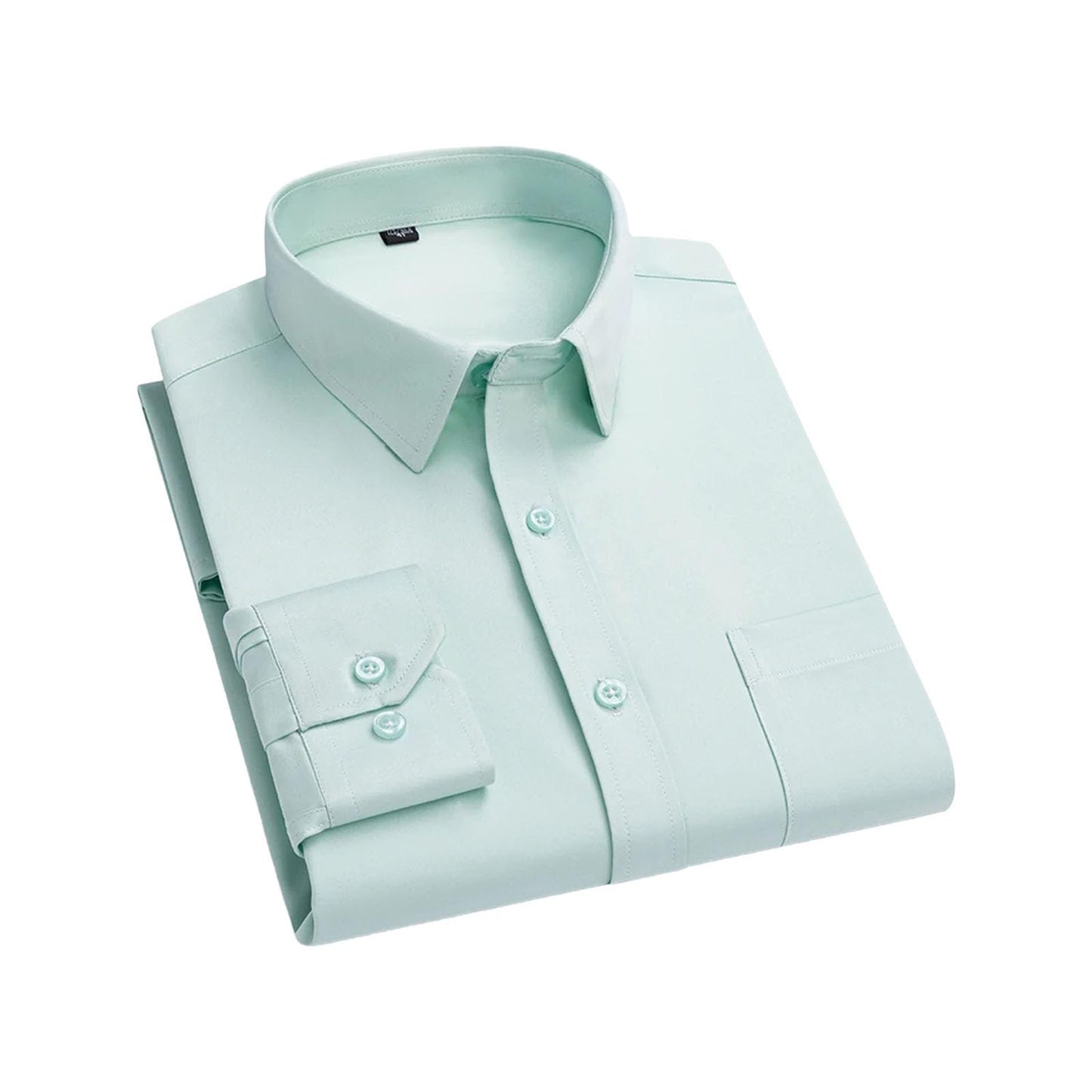 Stretch Long-Sleeve Shirt – Square Collar, Business Casual