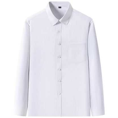 Stretch Long-Sleeve Shirt – Square Collar, Business Casual