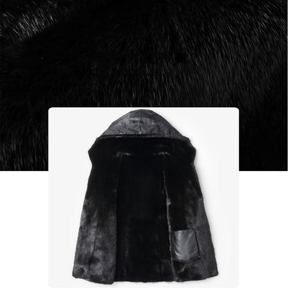 Light Khaki Parka – Detachable Mink Liner, Fur Hood