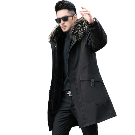 Long Thick Parka Jacket – Removable Hood & Lining