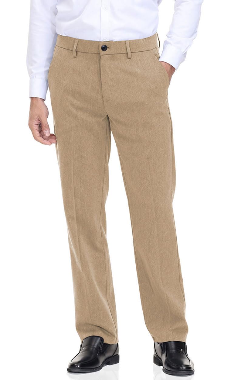 Classic Fit Flat Front Dress Pants – Flex Waist