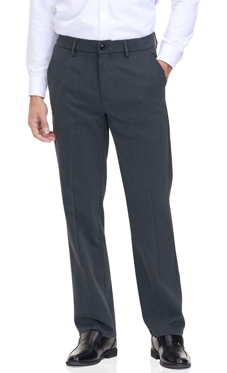 Classic Fit Flat Front Dress Pants – Flex Waist