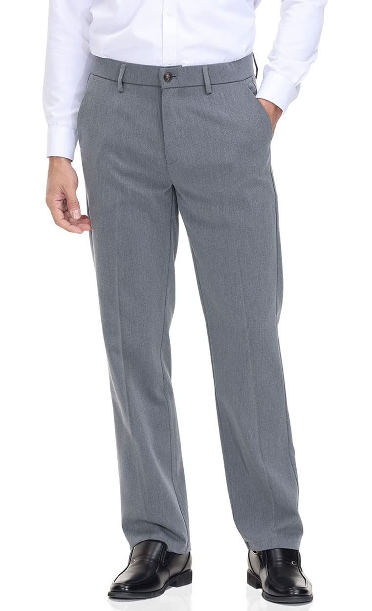 Classic Fit Flat Front Dress Pants – Flex Waist