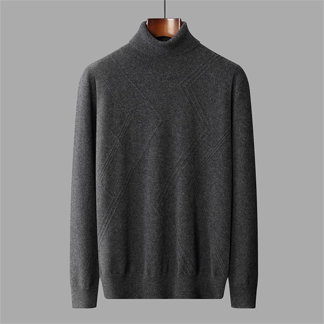 100% Cashmere High Collar Sweater – Solid Color