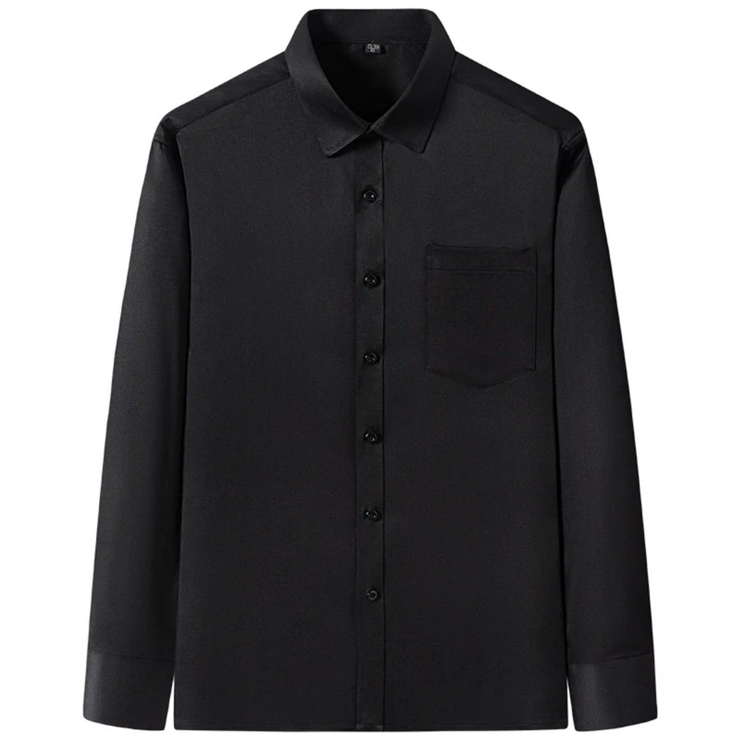 Stretch Long-Sleeve Shirt – Square Collar, Business Casual