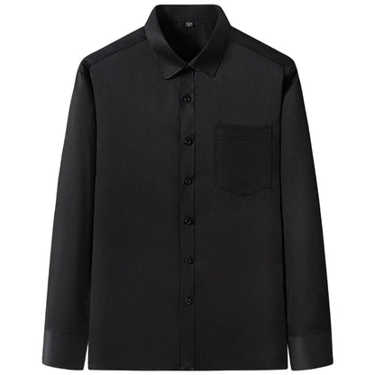 Stretch Long-Sleeve Shirt – Square Collar, Business Casual