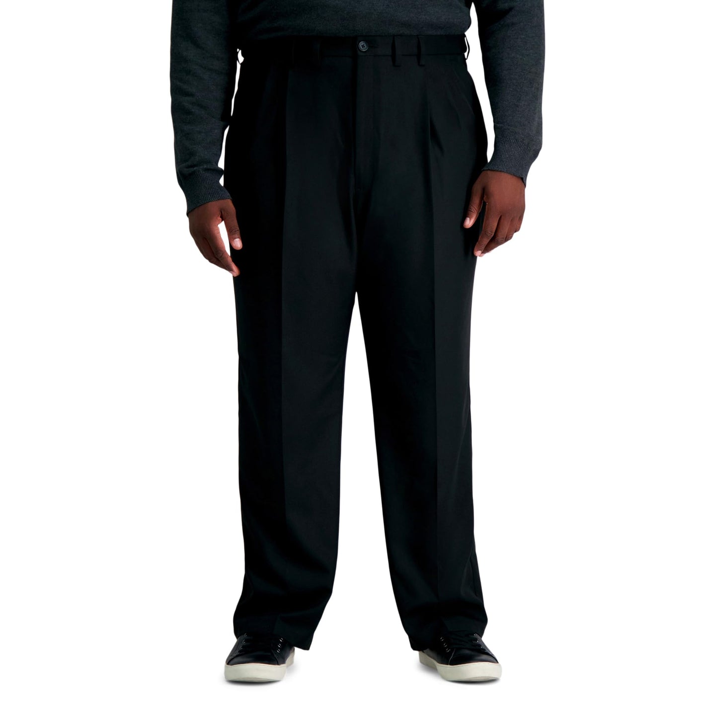 Classic Fit Pleat Front Expandable Waist Pants