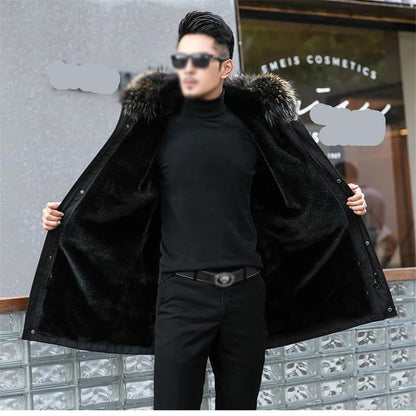 Long Thick Parka Jacket – Removable Hood & Lining