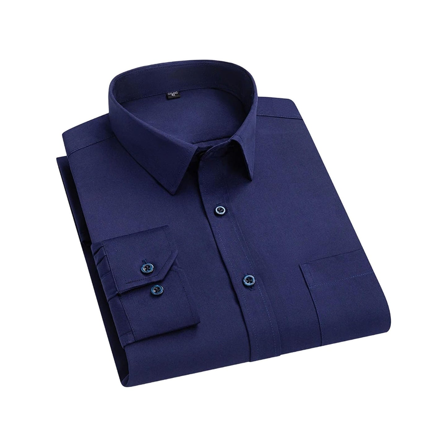 Stretch Long-Sleeve Shirt – Square Collar, Business Casual