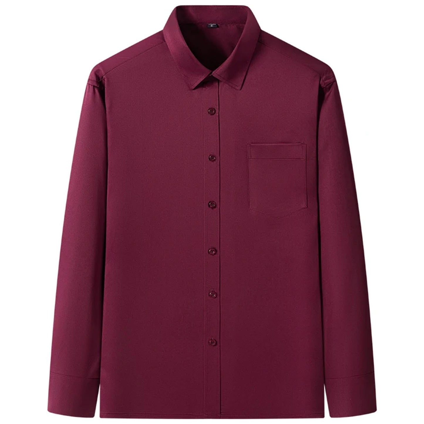 Stretch Long-Sleeve Shirt – Square Collar, Business Casual