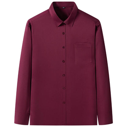 Stretch Long-Sleeve Shirt – Square Collar, Business Casual