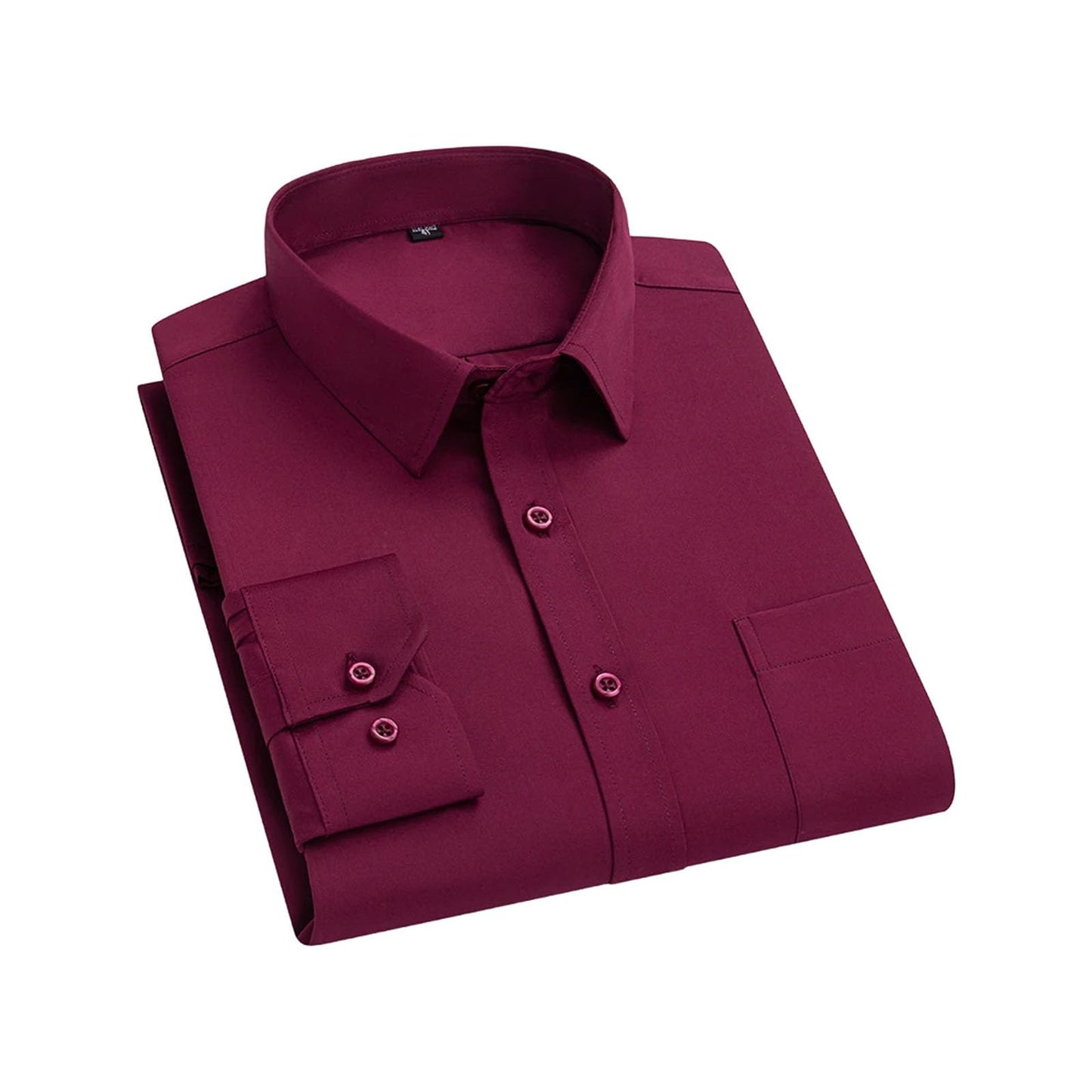 Stretch Long-Sleeve Shirt – Square Collar, Business Casual