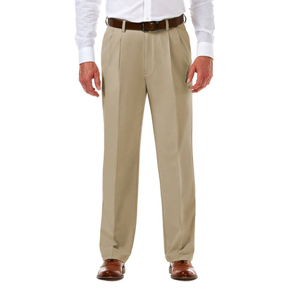Classic Fit Pleat Front Expandable Waist Pants