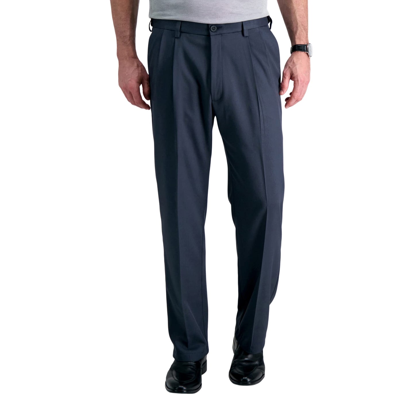 Classic Fit Pleat Front Expandable Waist Pants