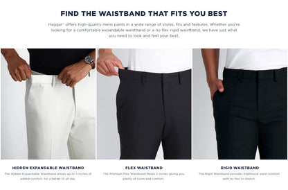 Classic Fit Pleat Front Expandable Waist Pants