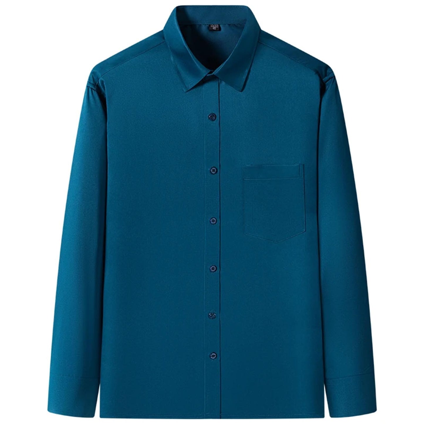 Stretch Long-Sleeve Shirt – Square Collar, Business Casual