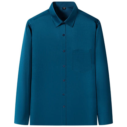 Stretch Long-Sleeve Shirt – Square Collar, Business Casual