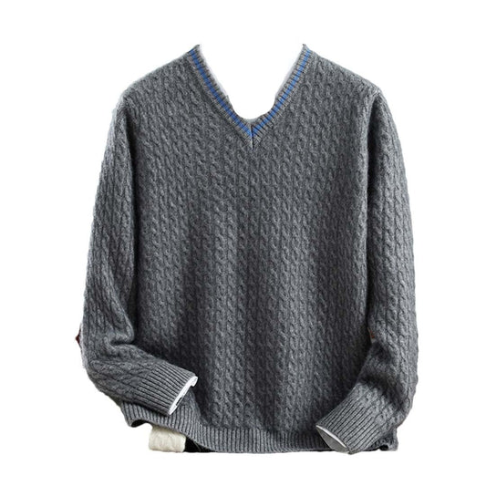 100% Cashmere V-Neck Pullover – Breathable Knit