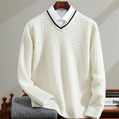 100% Cashmere V-Neck Pullover – Breathable Knit