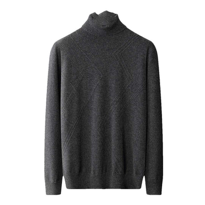 100% Cashmere High Collar Sweater – Solid Color