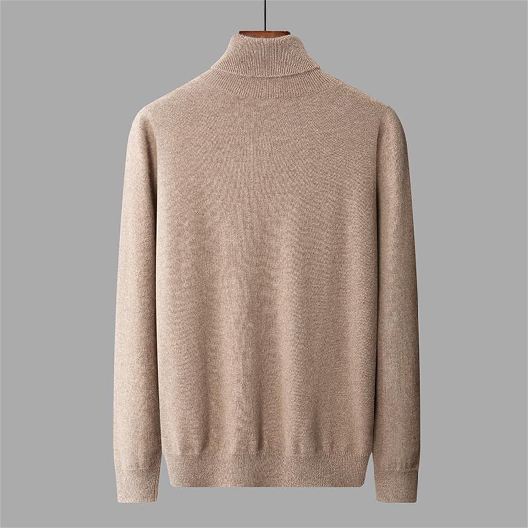100% Cashmere High Collar Sweater – Solid Color