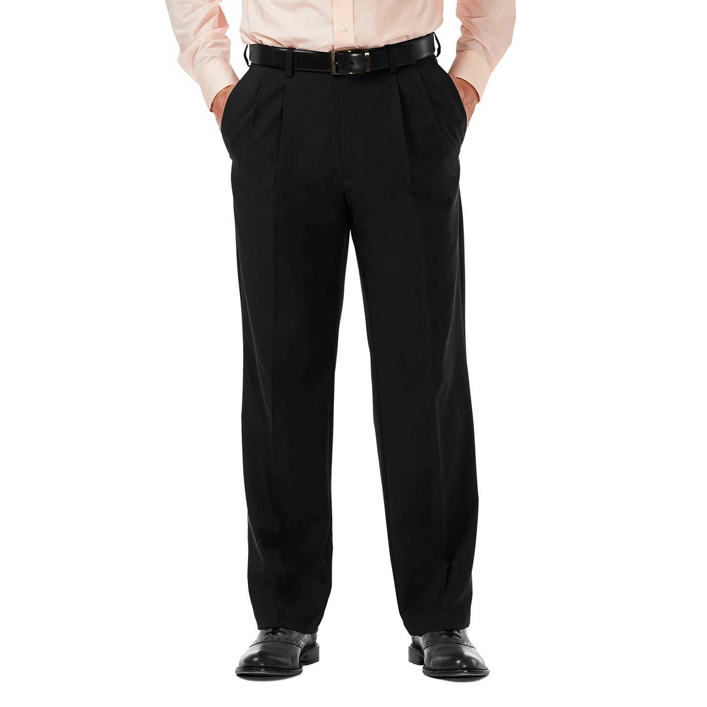 Classic Fit Pleat Front Expandable Waist Pants