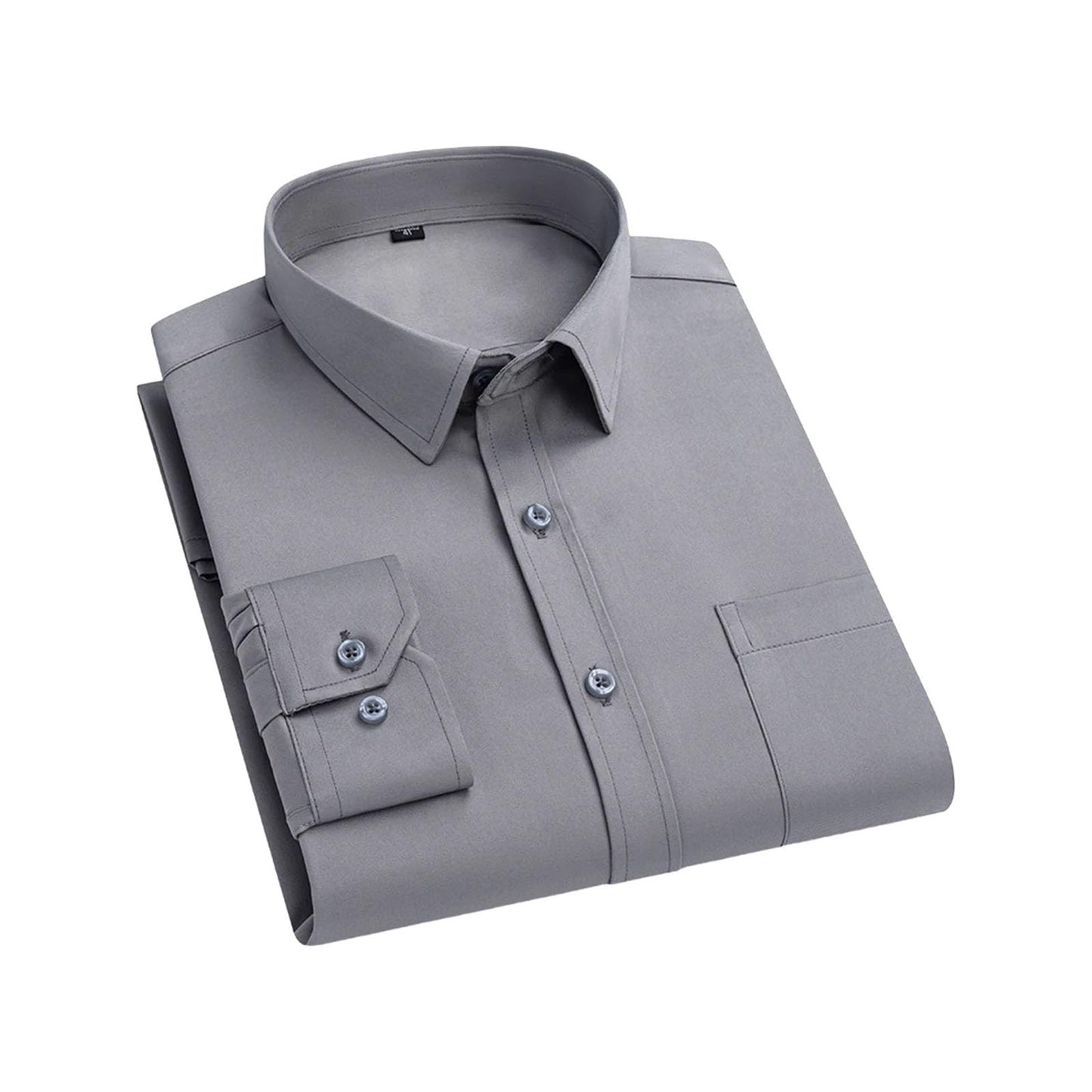 Stretch Long-Sleeve Shirt – Square Collar, Business Casual