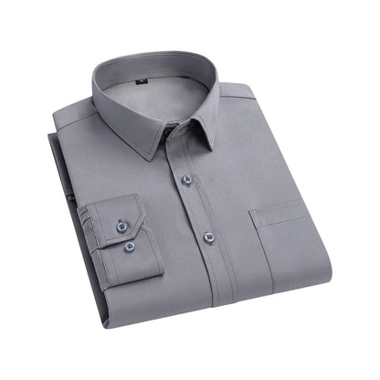 Stretch Long-Sleeve Shirt – Square Collar, Business Casual