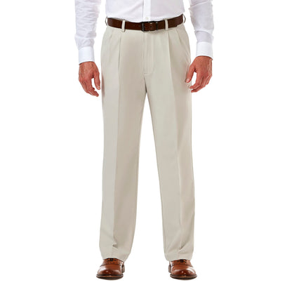 Classic Fit Pleat Front Expandable Waist Pants