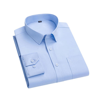 Stretch Long-Sleeve Shirt – Square Collar, Business Casual