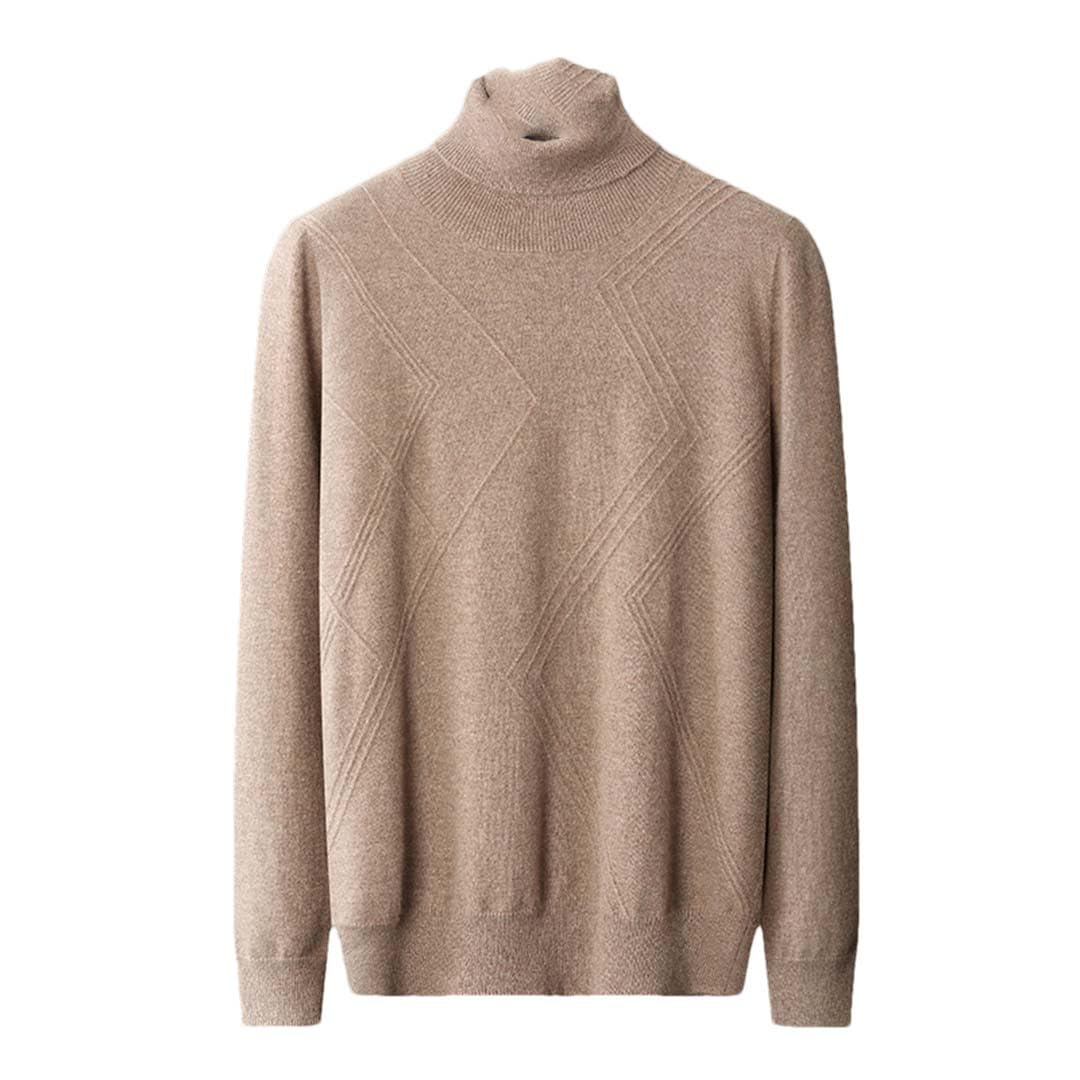 100% Cashmere High Collar Sweater – Solid Color