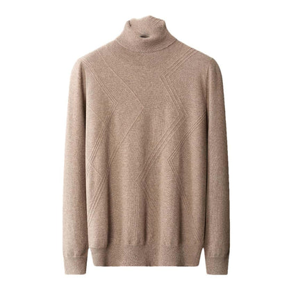 100% Cashmere High Collar Sweater – Solid Color