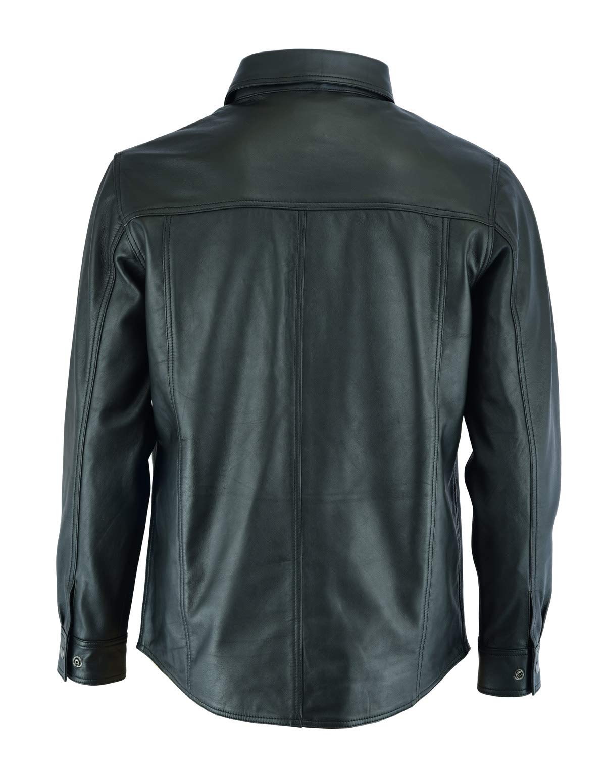 Classic Snap Leather Shirt – Black