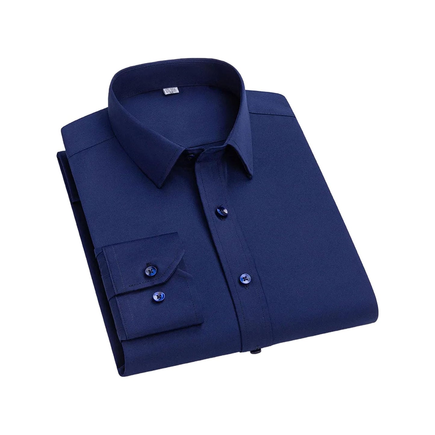 Stretch Long-Sleeve Shirt – Square Collar, Business Casual